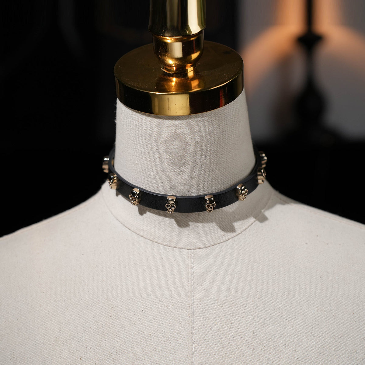 Skull Decorative Leather Choker