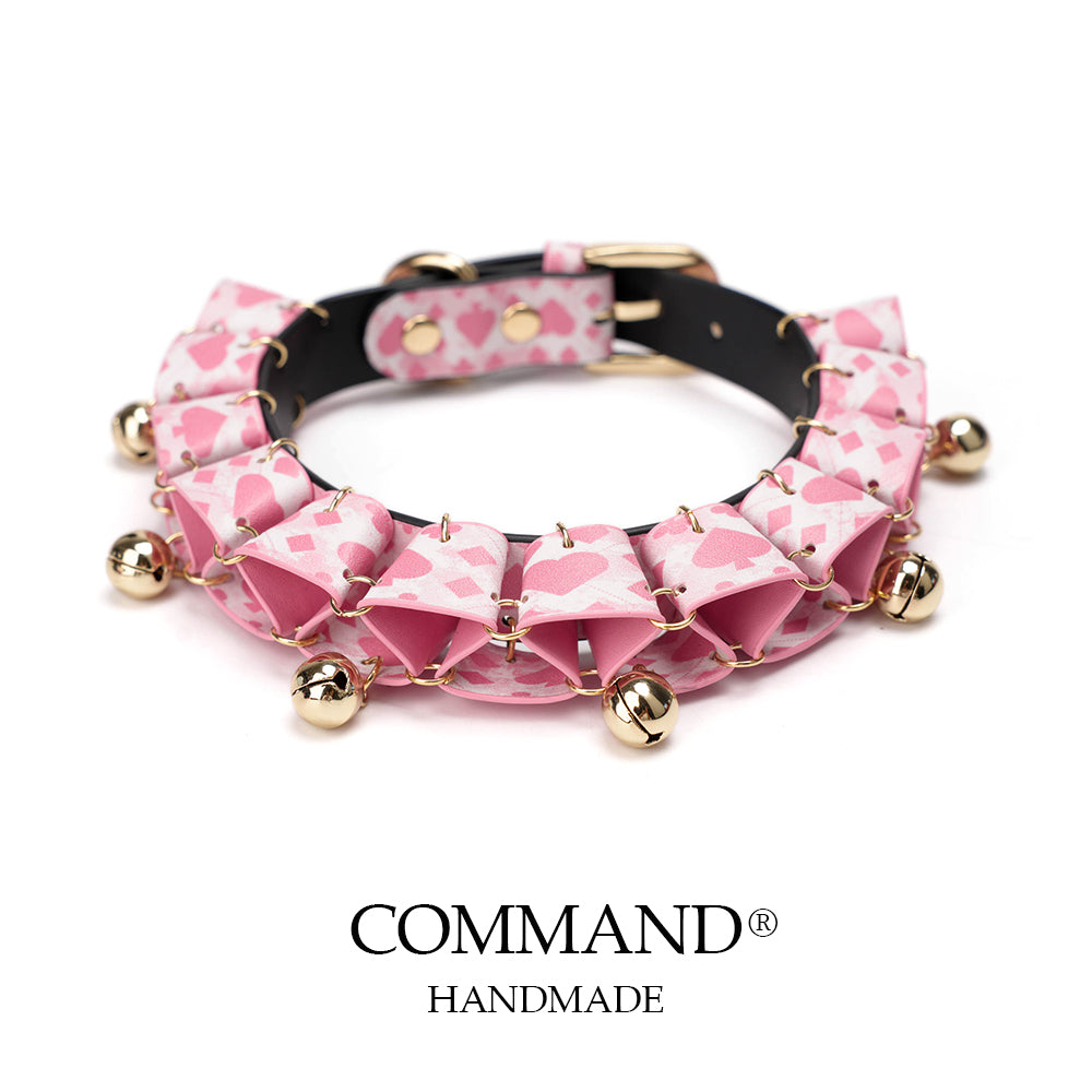 Jesterlet Mini Ruffle Choker with Bell_Cowhide Colorful Pattern