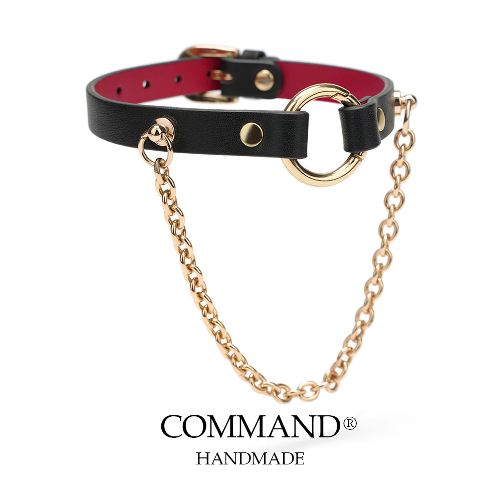 Athena Black + Red O Ring Choker with Chain