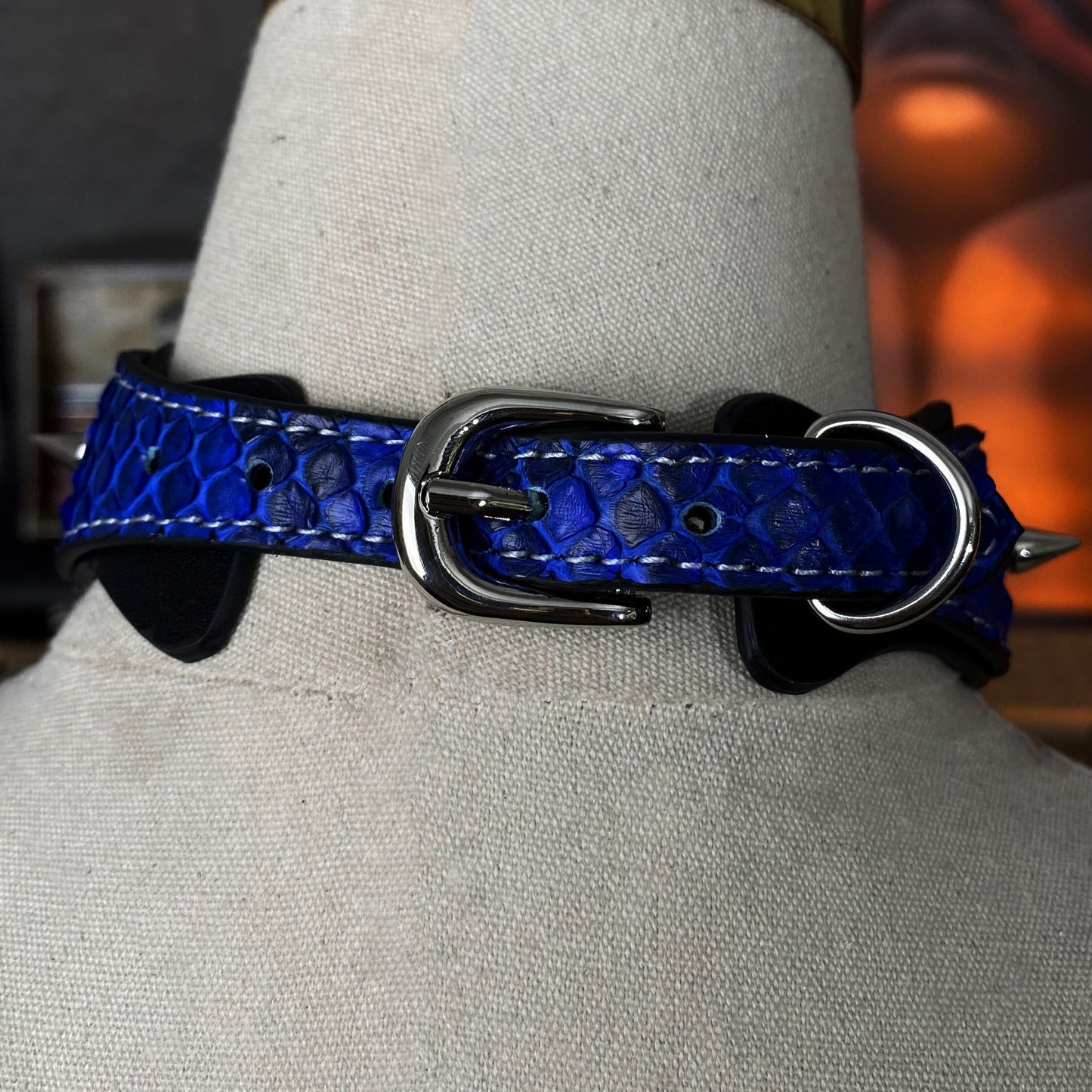 Poseidon Blue Stud Choker with Bell
