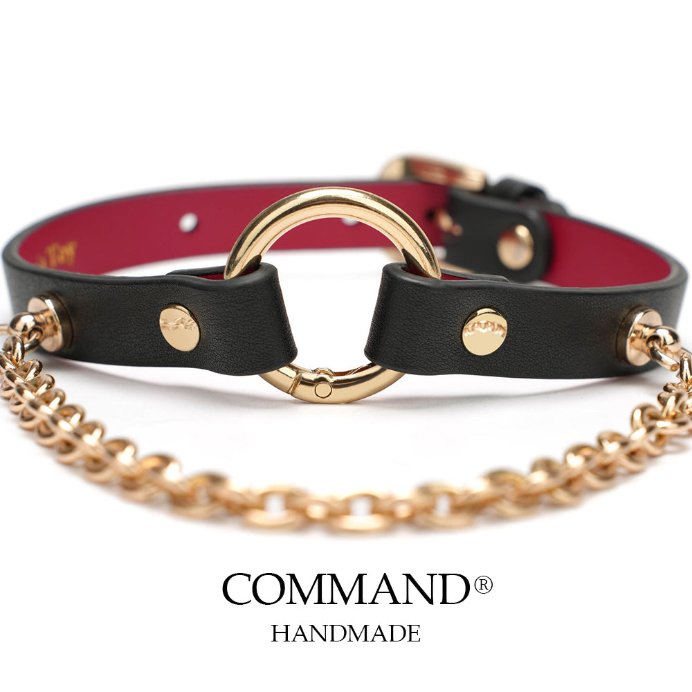 Athena Black + Red O Ring Choker with Chain