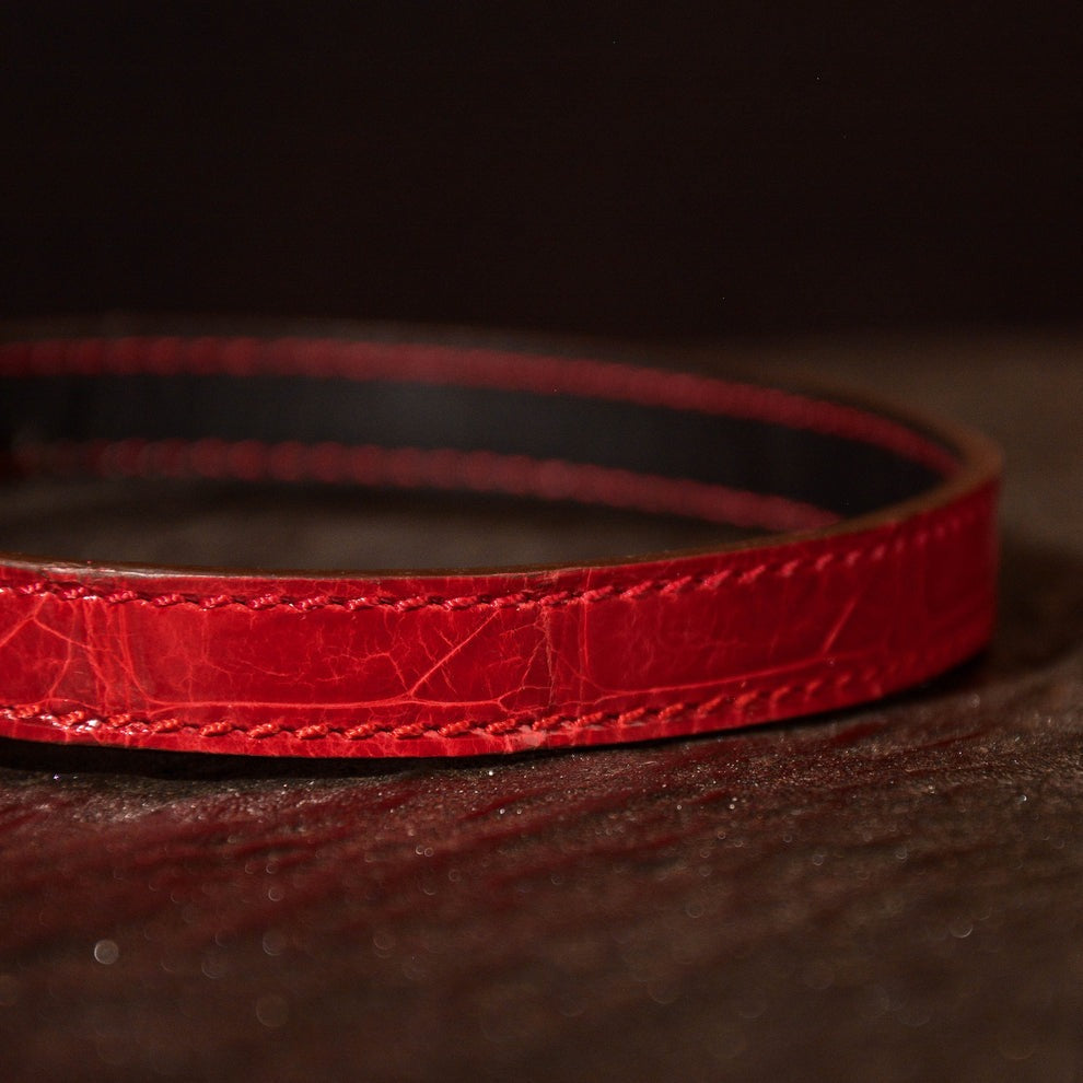 Medusa Red Alligator Choker With Chain
