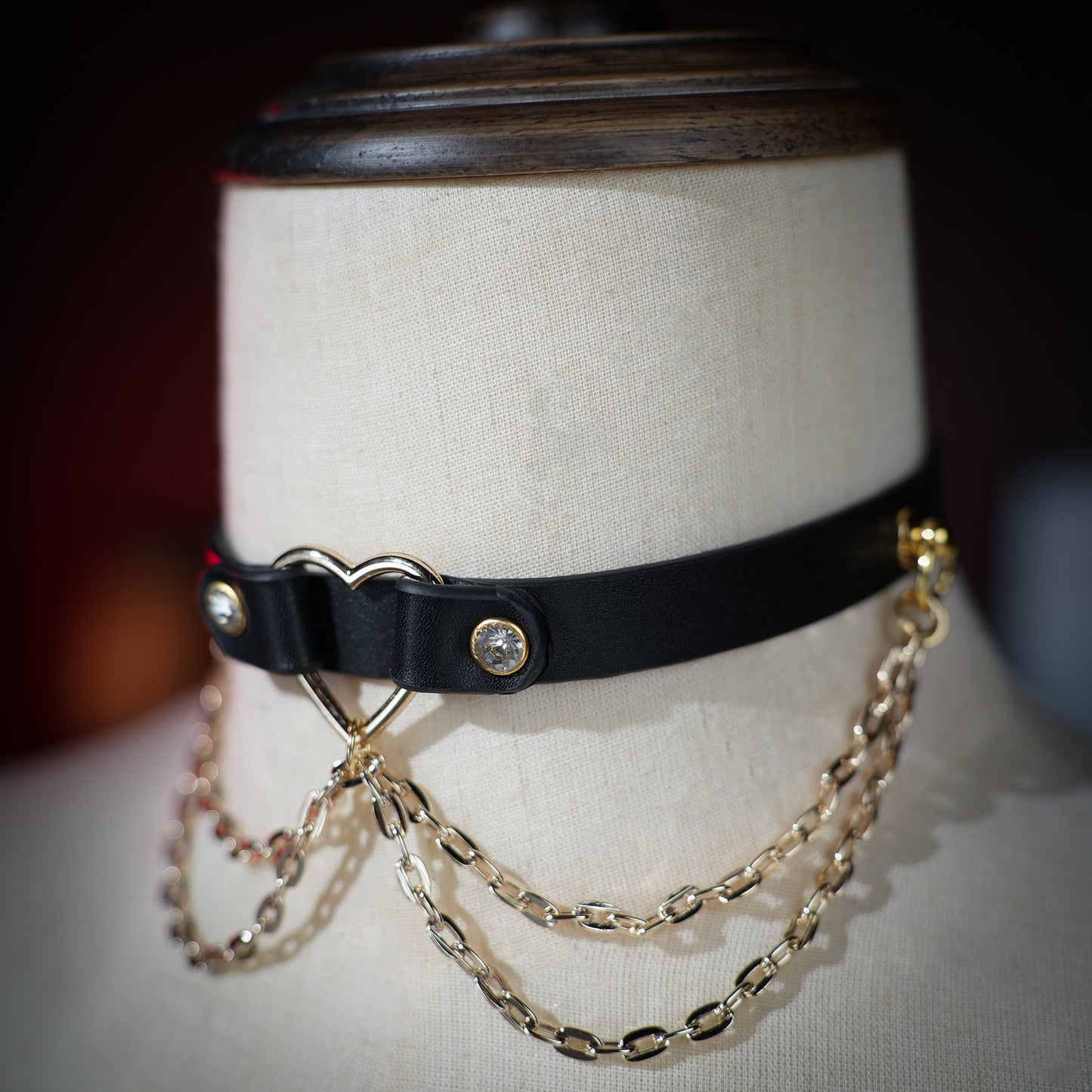 Maia Double Chain Choker with Heart