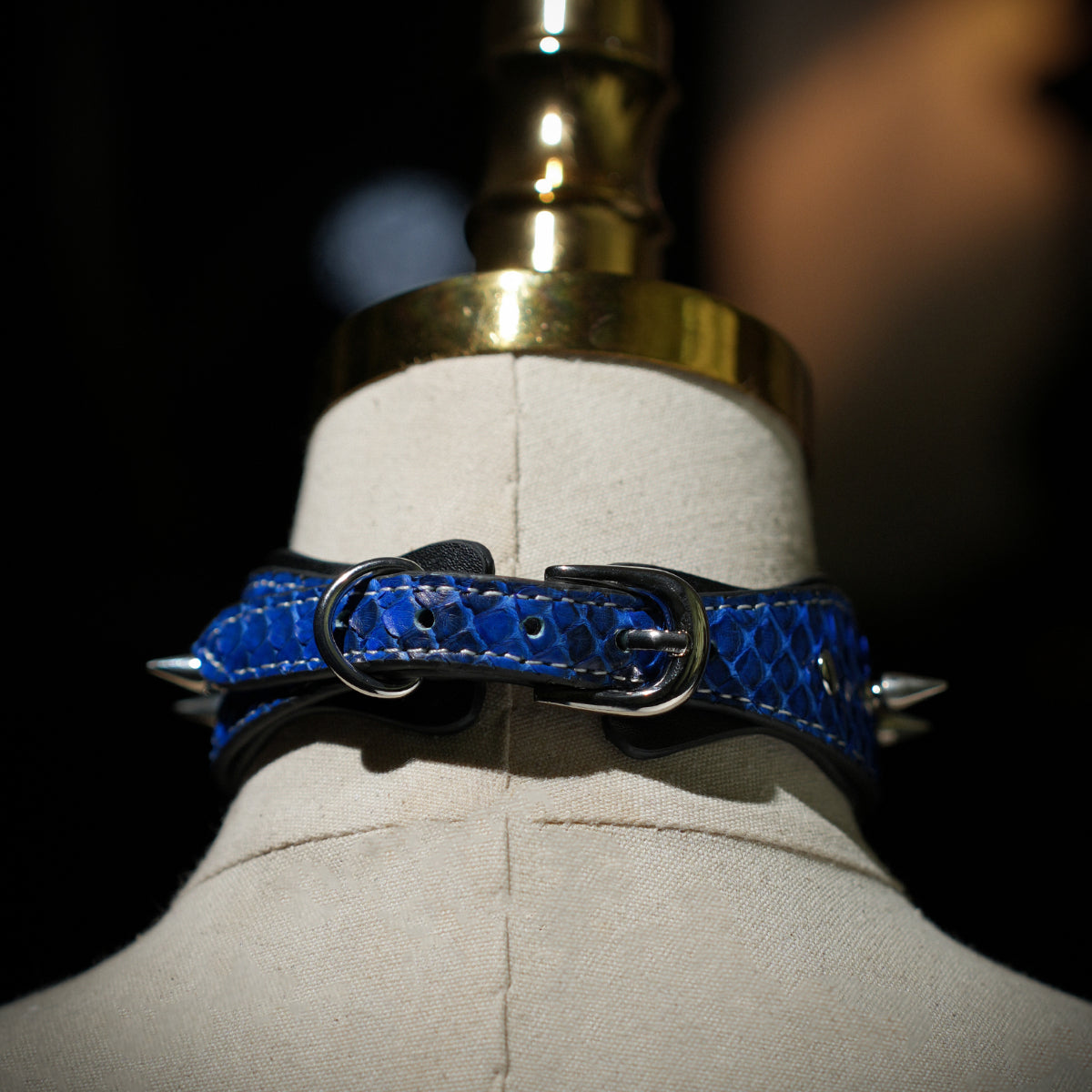 Poseidon Blue Stud Choker with Bell