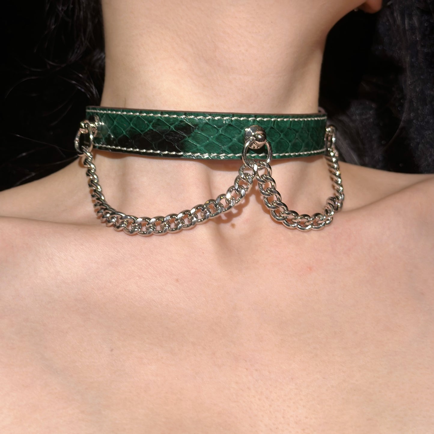 Echo Double Silver Chain Choker More Color Chosse