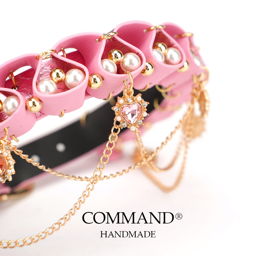 Jesterlet Enchanted Pearl & Heart Ruffle Choker