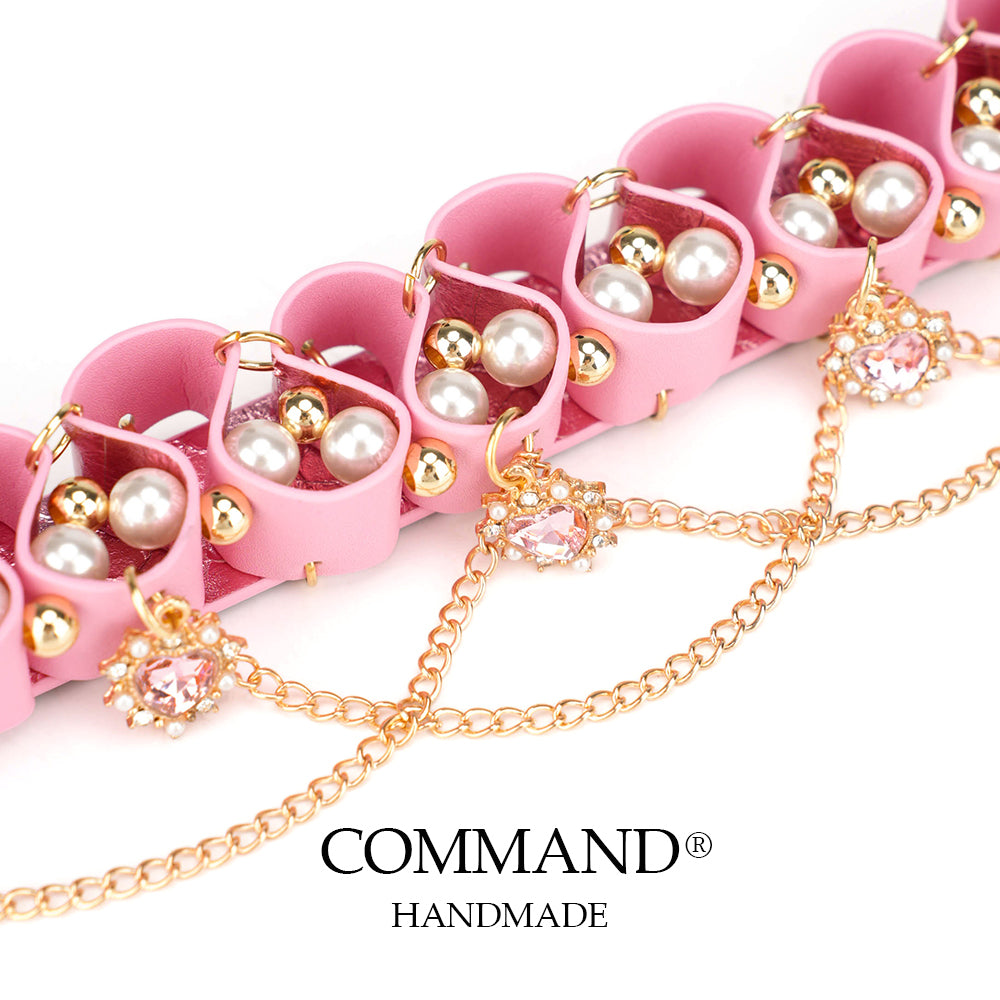 Jesterlet Enchanted Pearl & Heart Ruffle Choker