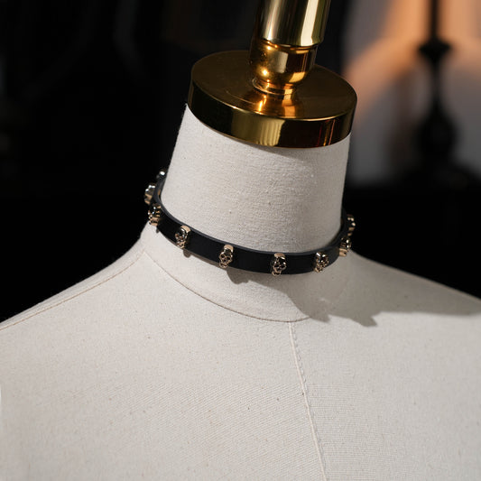 Skull Flower Decorative Choker