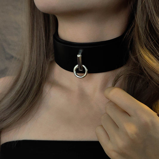 Kronus Black Choker With Small O Ring