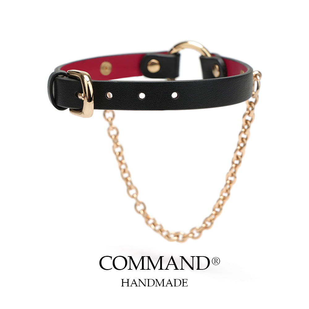 Athena Black + Red O Ring Choker with Chain