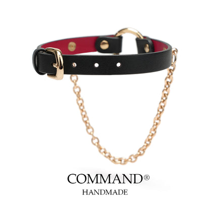 Athena Black-Red O Ring Choker with Chain
