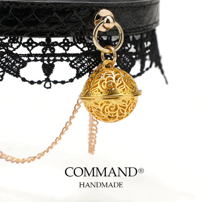Clotho Black Lace Choker with Double-Chain_Snakeskin
