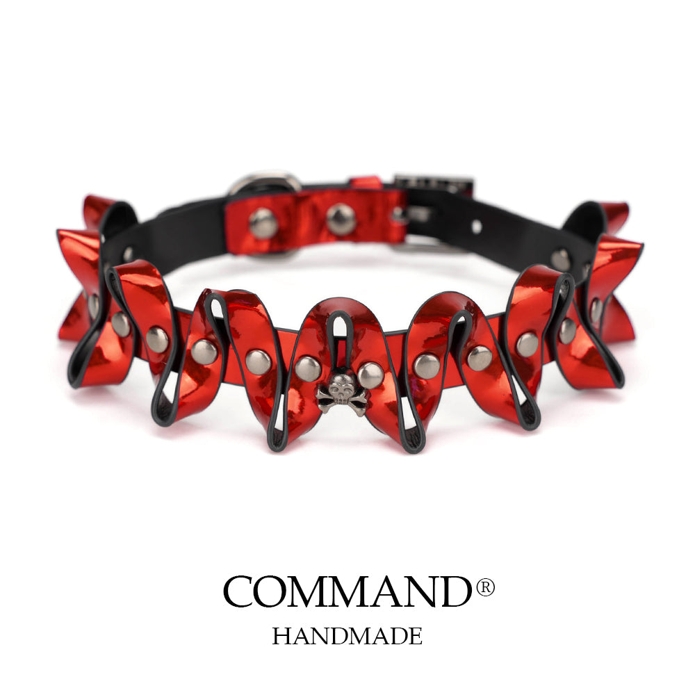 Wicked Flame Studded Wave Choker (Red / Purple / Green)