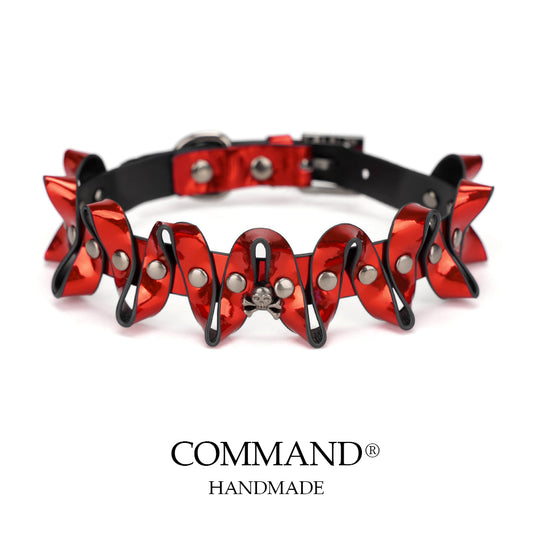 Wicked Flame Studded Wave Choker (Red / Purple / Green)