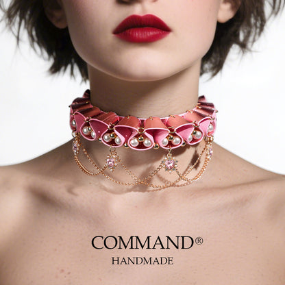 Jesterlet Enchanted Pearl & Heart Ruffle Choker