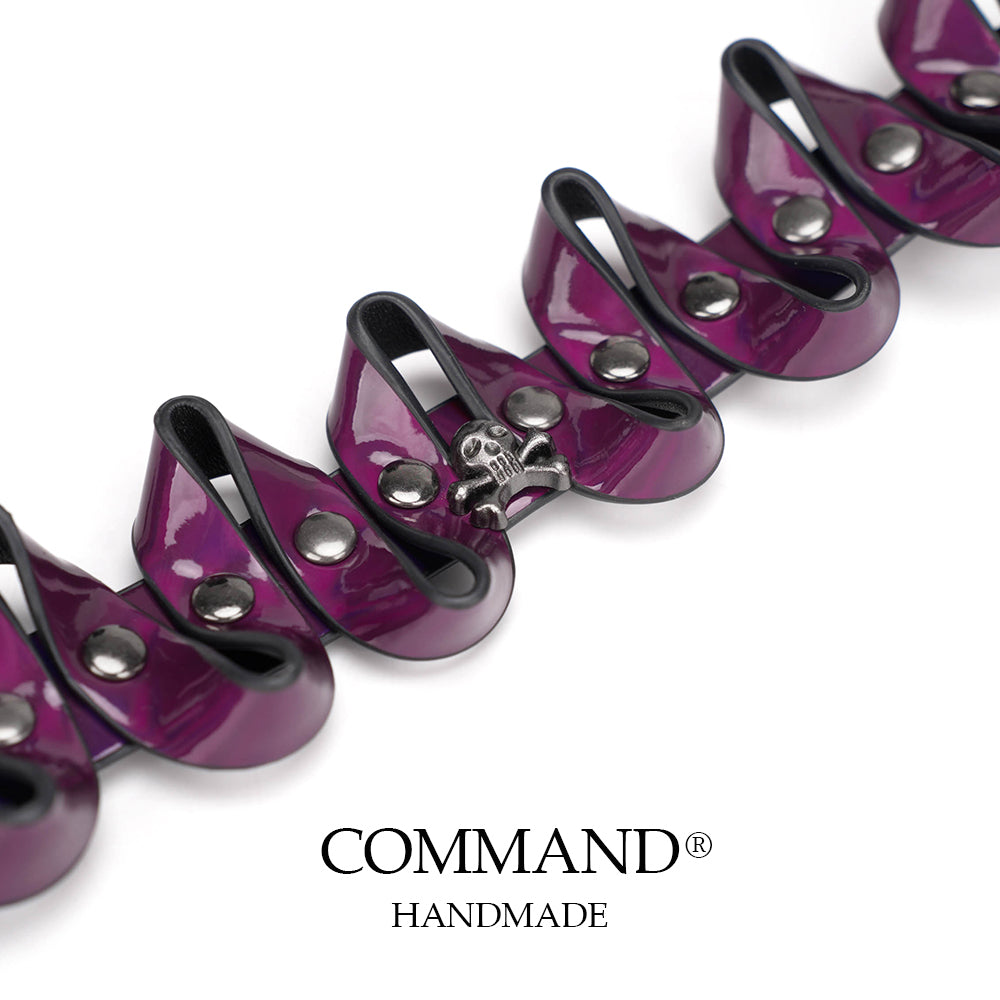 Wicked Flame Studded Wave Choker (Red / Purple / Green)