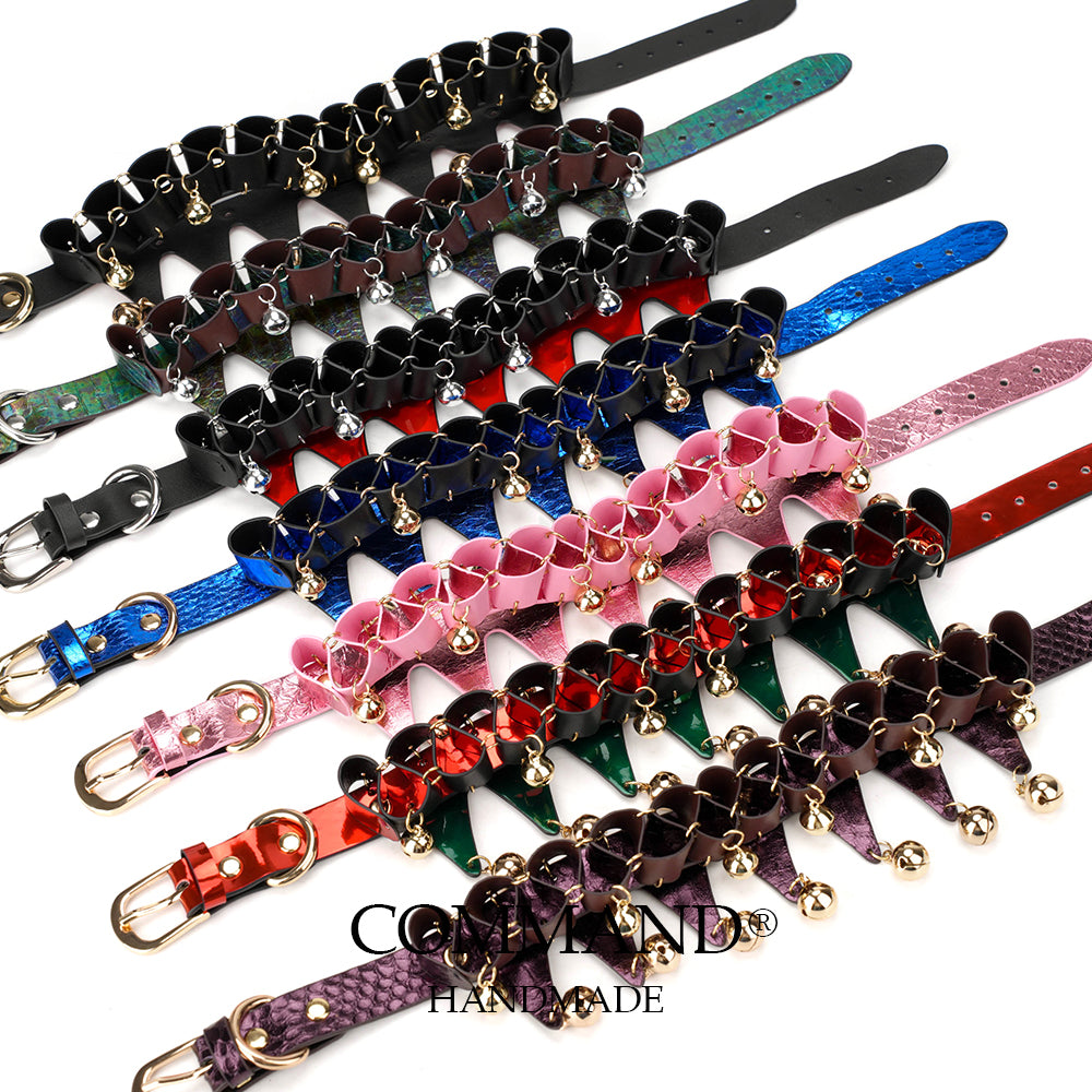 Jesterlet Mini Ruffle Triangle Choker with Bell