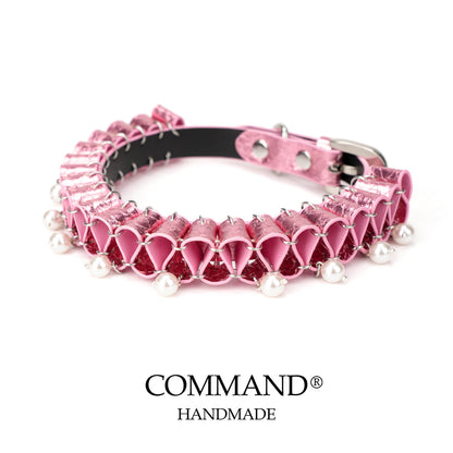 Persephone Baroque Pearl Ruffle Choker –Enchanted Leather Fold