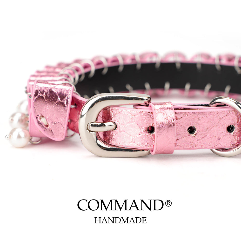 Persephone Baroque Pearl Ruffle Choker –Enchanted Leather Fold