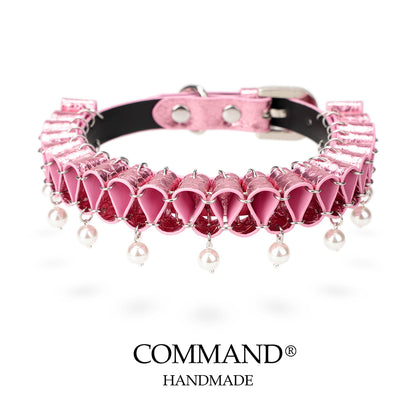 Persephone Baroque Pearl Ruffle Choker –Enchanted Leather Fold