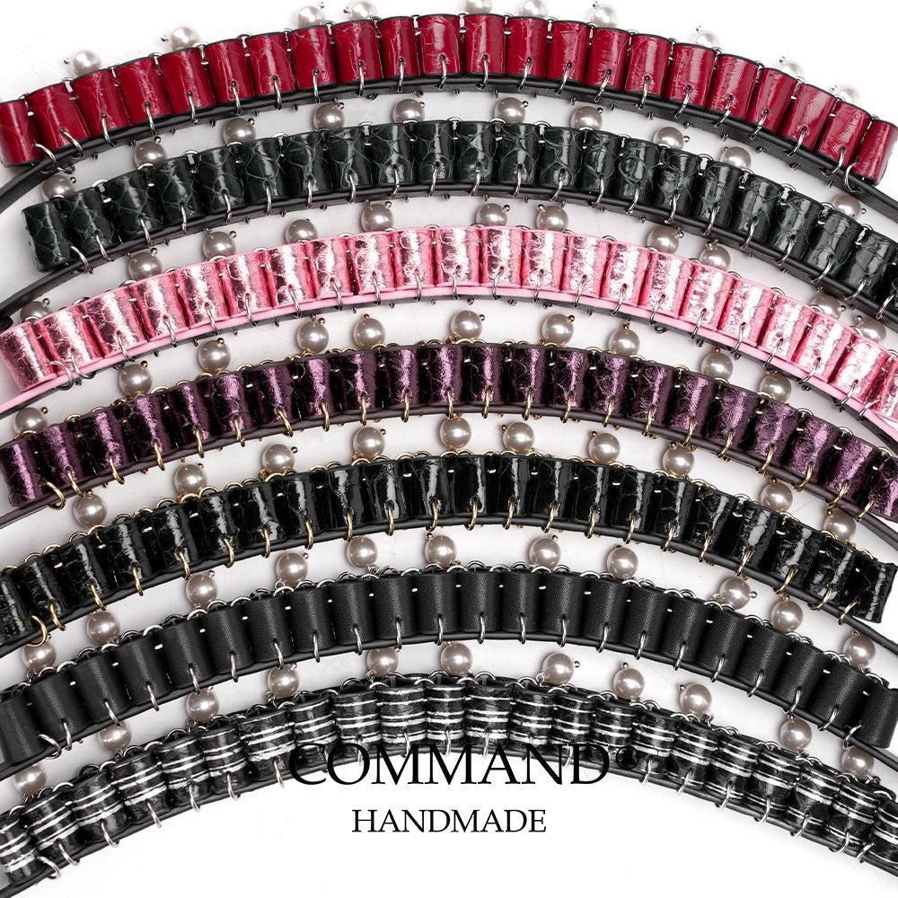 Persephone Baroque Pearl Ruffle Choker –Enchanted Leather Fold