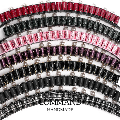 Persephone Baroque Pearl Ruffle Choker –Enchanted Leather Fold