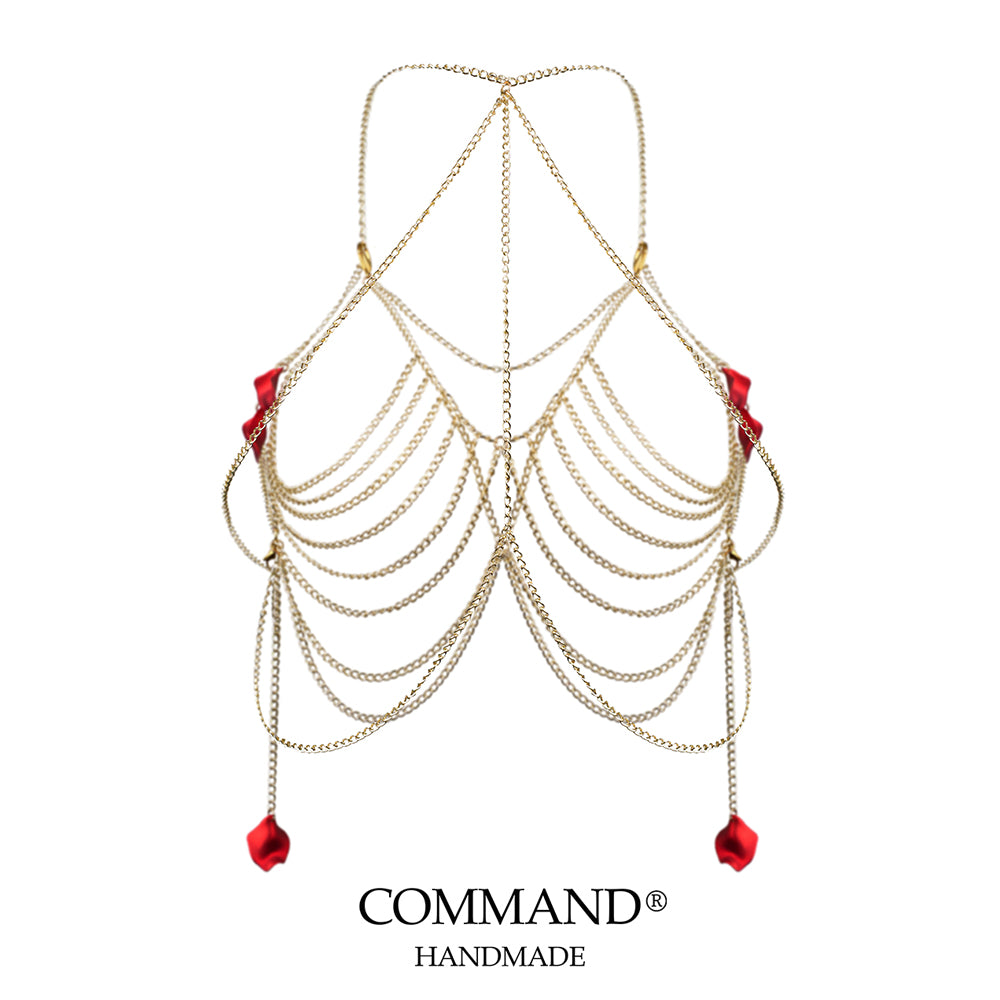 Rose Temptation Draped Leather Body Chain/Harness