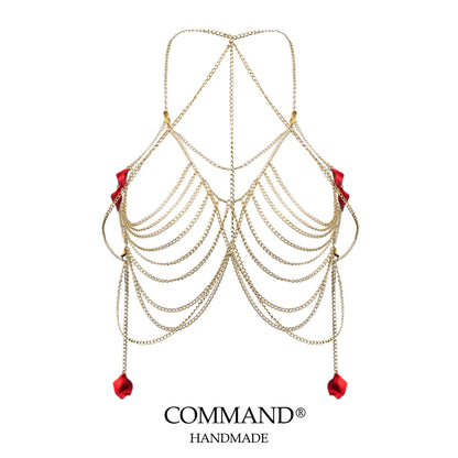 Rose Temptation Draped Leather Body Chain/Harness