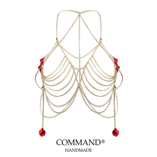 Rose Temptation Draped Leather Body Chain/Harness