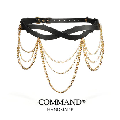 Rose Thorn Draped Chain Waist Belt