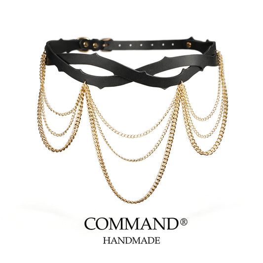 Rose Thorn Draped Chain Waist Belt