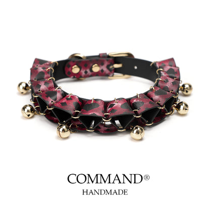 Jesterlet Mini Ruffle Choker with Bell_Cowhide Colorful Pattern