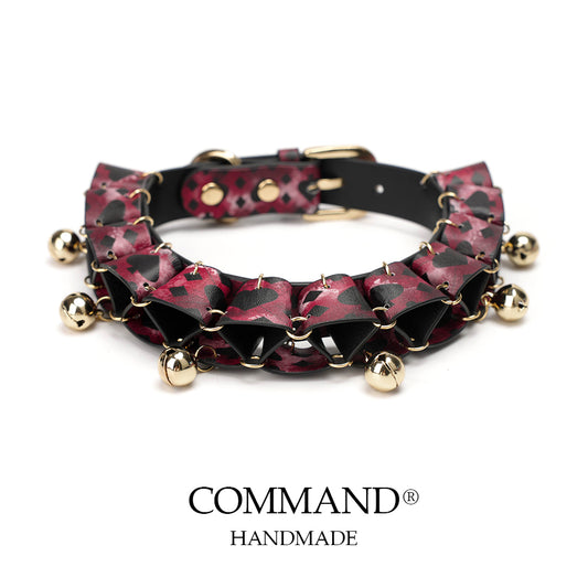 Jesterlet Mini Ruffle Choker with Bell_Cowhide Colorful Pattern