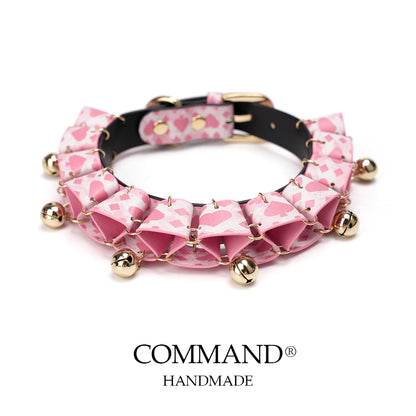 Jesterlet Mini Ruffle Choker with Bell_Cowhide Colorful Pattern