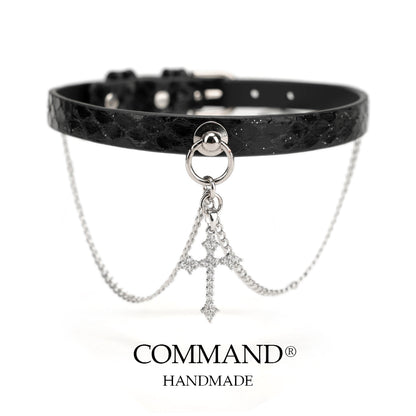 Aglaia Double Chain Choker with Cross