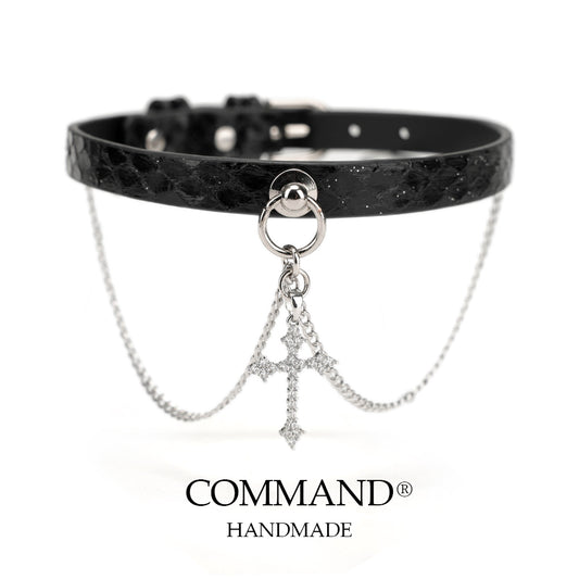 Aglaia Double Chain Choker with Cross