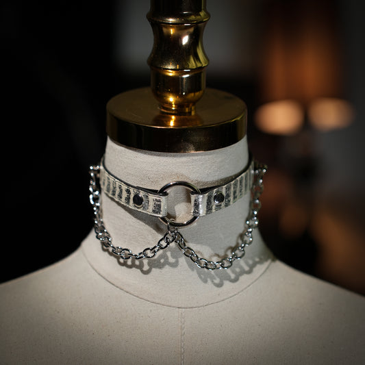 Pitys Double Gold Chain Choker_White-Gold