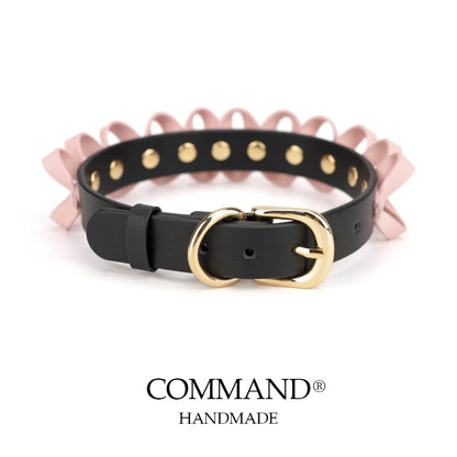 Nereus Pink Wavy Leather Ribbon Choker
