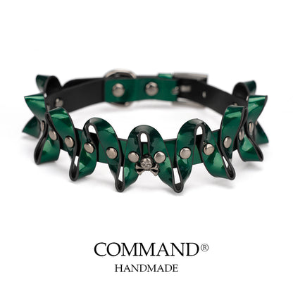 Wicked Flame Studded Wave Choker (Red / Purple / Green)