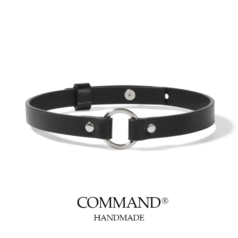 Hades Classic Black Leather Choker with O Ring