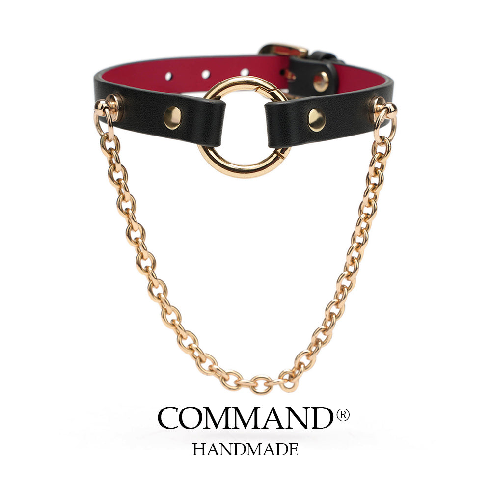 Athena Black + Red O Ring Choker with Chain