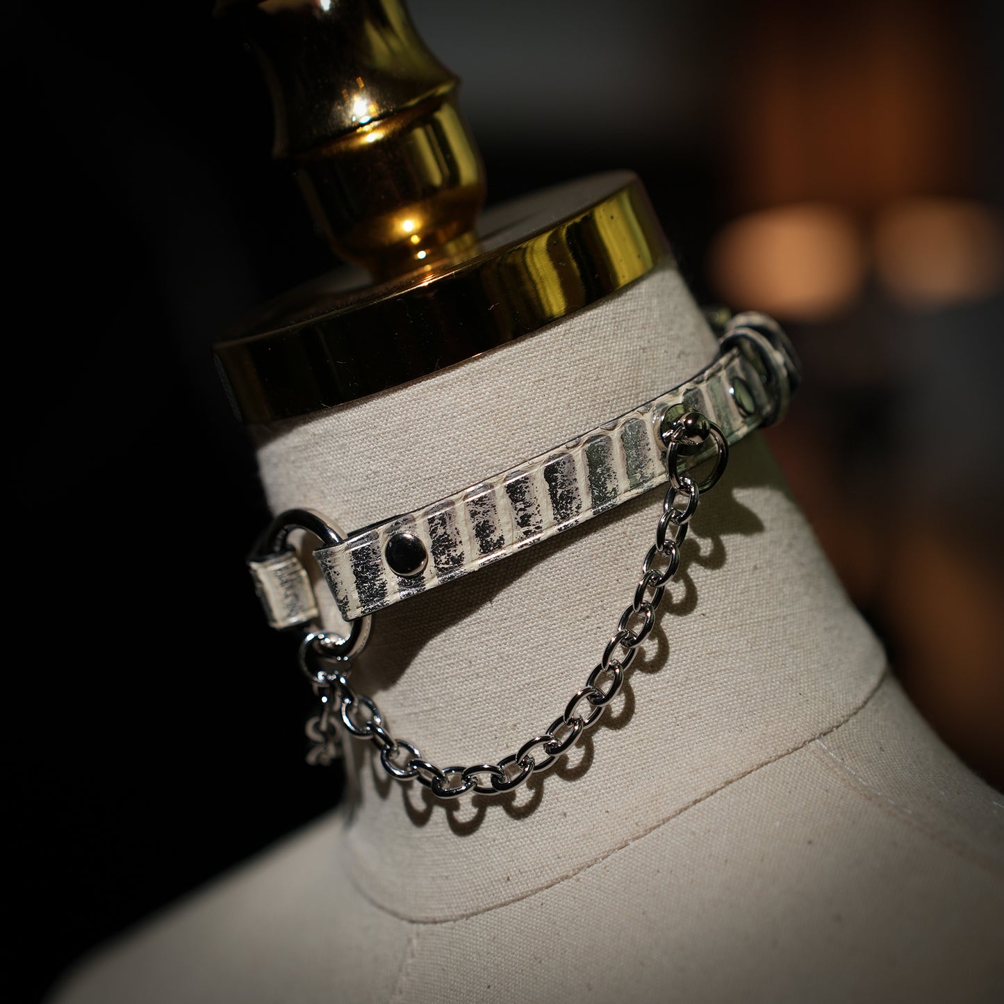 Pitys Double Gold Chain Choker_White-Gold