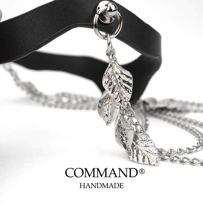 Silver Bloom Double Chain Choker with Flower Magnolia Charm