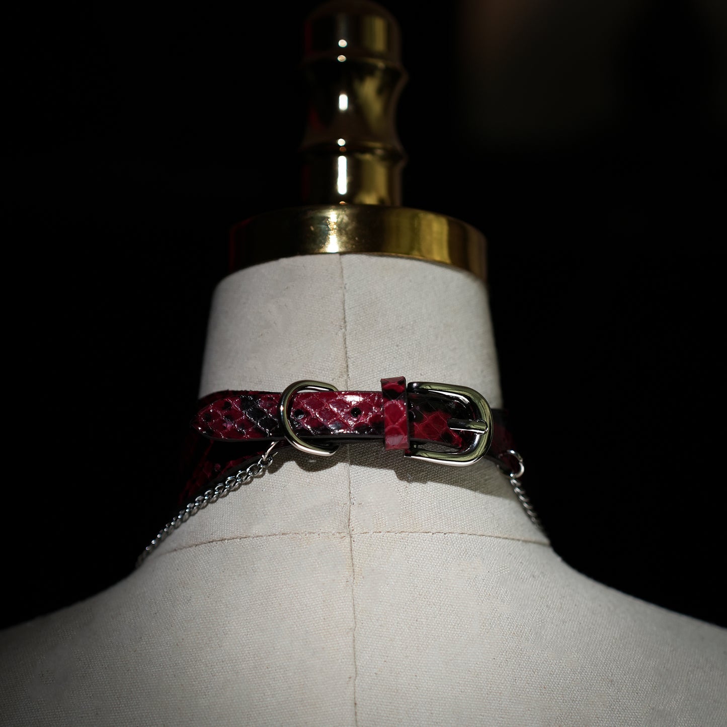 Hydra Double Gold Chain Choker with Heart Pendant