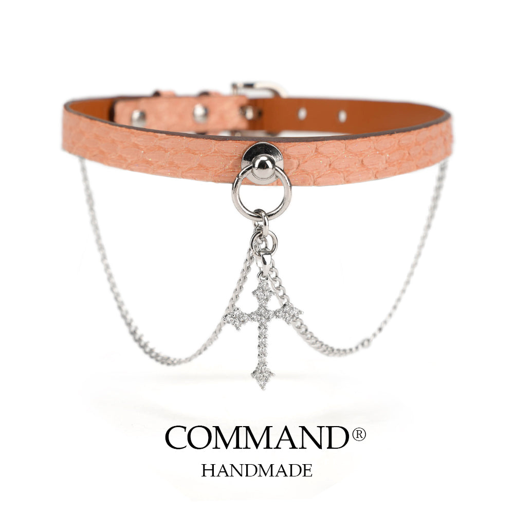 Aglaia Double Chain Choker with Cross