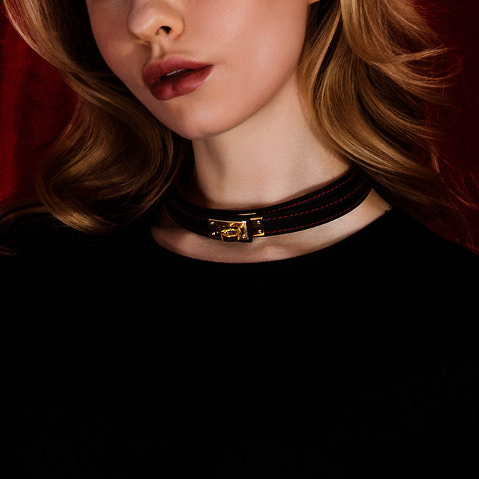 Circle Eureka Double Layer Black and Red Collar
