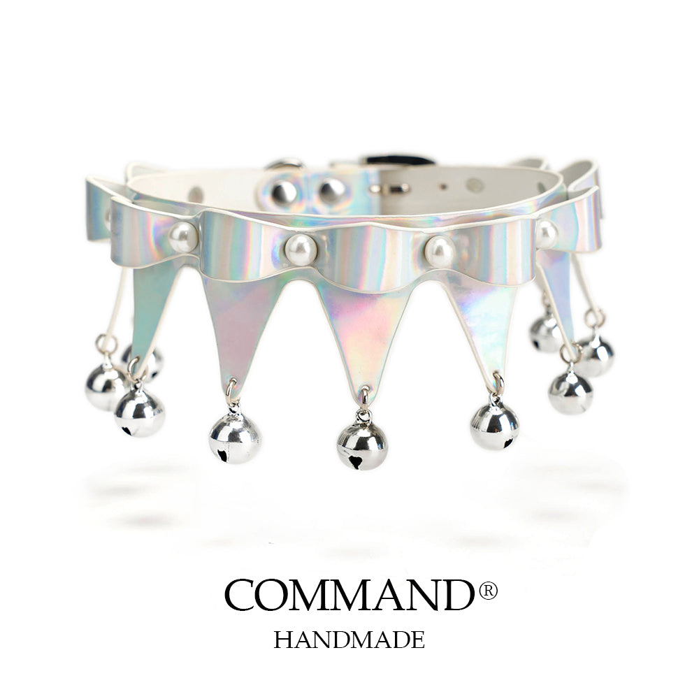 Jester’s Mirage Pearl Triangle Choker with Bell
