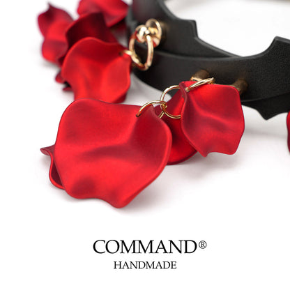 Everlasting Rose and Thorn Handmade Leather Flower Choker