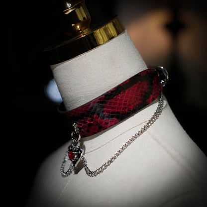 Hydra Double Gold Chain Choker with Heart Pendant