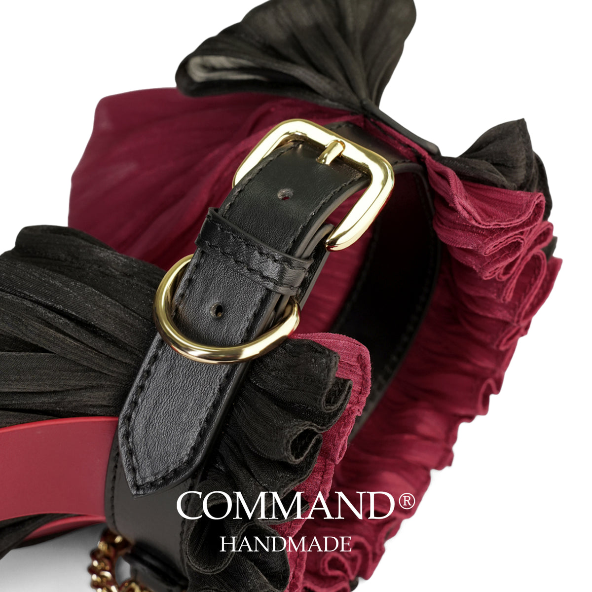 Jester’s Court Crimson Bell Ruffle Choker with O-Ring